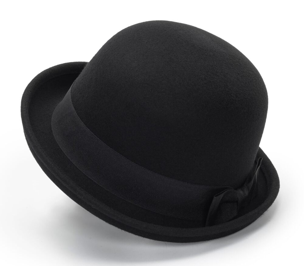 3923 Bowler Derby Hat - Short Rolled Brim Fedora … - image 7